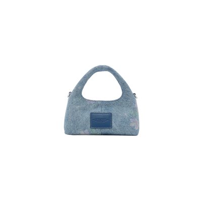 THE MICRO CROSSBODY SACK BAG IN ANTIQUE FLORAL DENIM